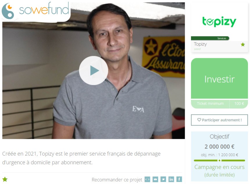 Topizy lance sa campagne d'investissement participatif
